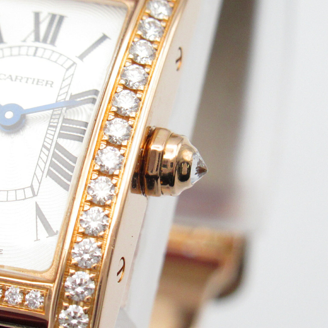 Rectangular Case Watch, Yellow Gold Tone, Stone-Set, Mini Model