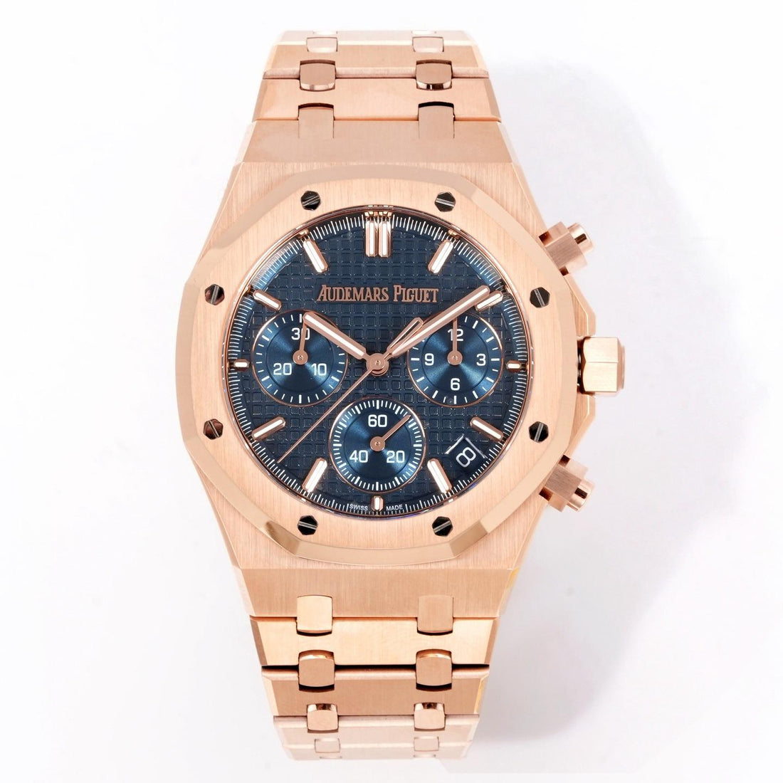 Octagonal Bezel Watch, 18K, Rose Gold Tone, 41 mm