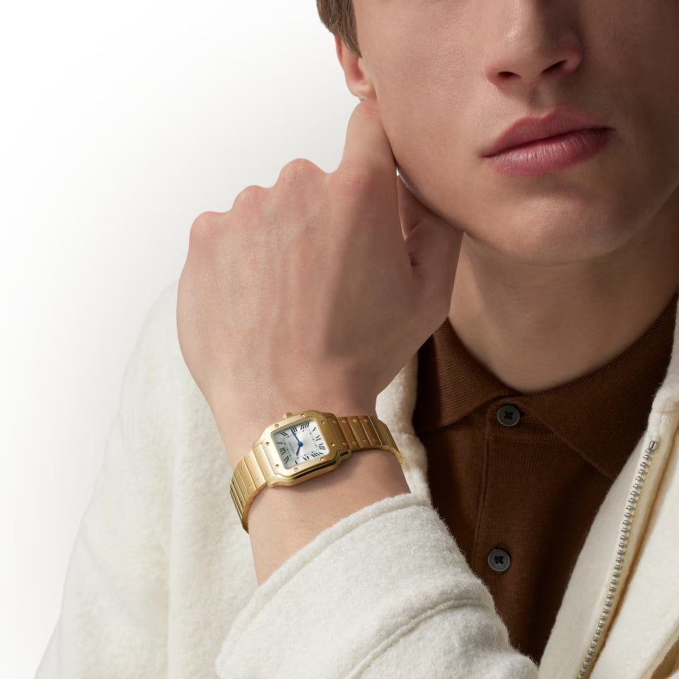 Square Case Watch, Yellow Gold Tone, Small Model