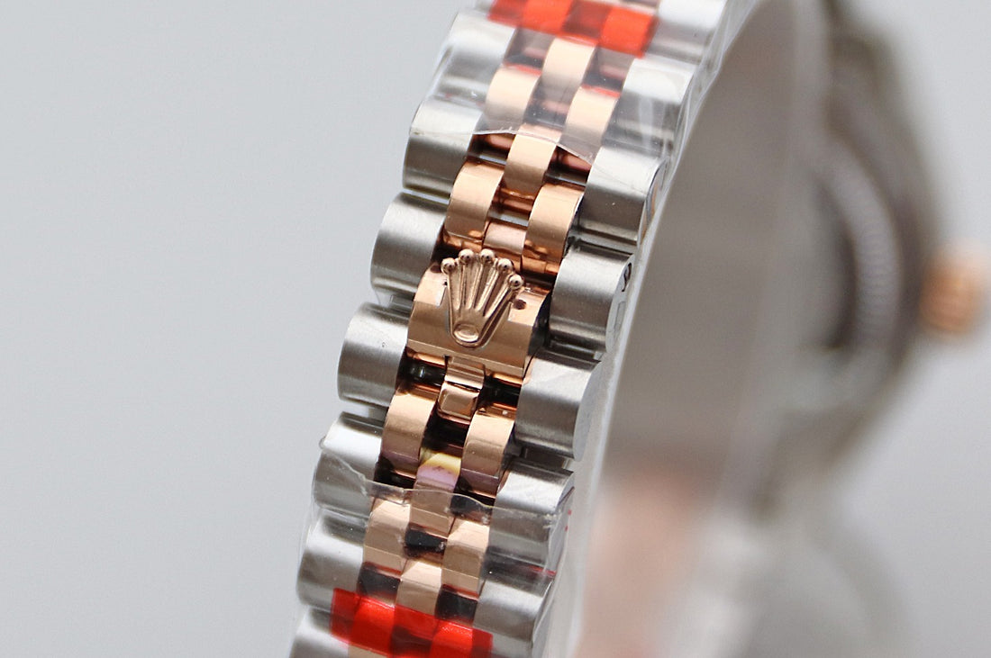 Classic Date Watch, Rose Gold Tone, Stone-Set, 28 mm