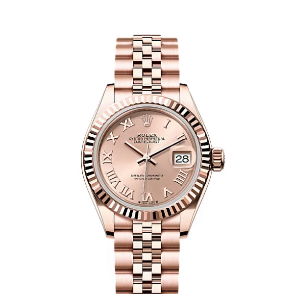 Classic Date Watch, Rose Gold Tone, Steel, 28 mm