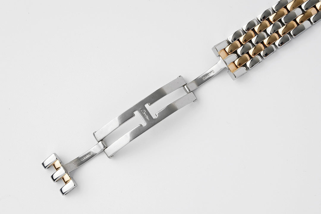 Square Link-Bracelet Watch, Rose Gold Tone, Stone-Set, Medium Model