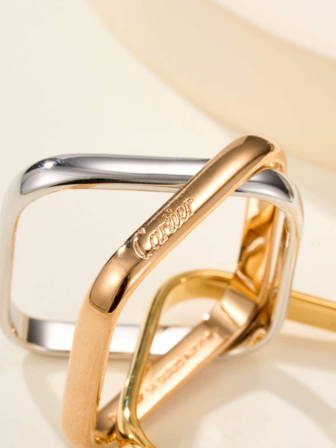 Three-Band Rolling Ring, Classic Model, Rose Gold Tone