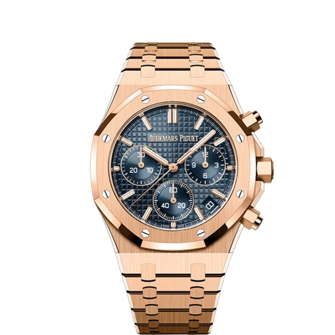 Octagonal Bezel Watch, 18K, Rose Gold Tone, 41 mm