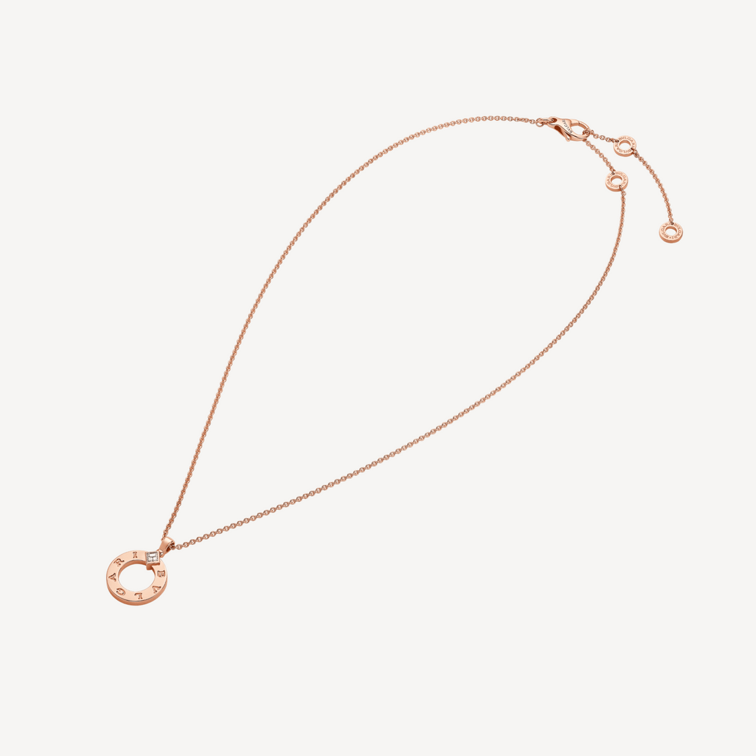 Chain Necklace, Rose Gold Tone, Stone-Set
