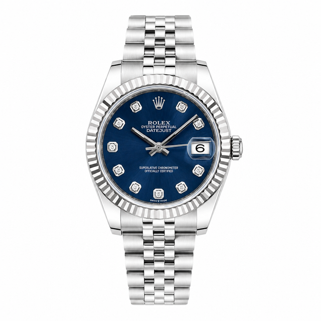 Classic Date Watch, White Gold Tone, Steel, White, 31 mm
