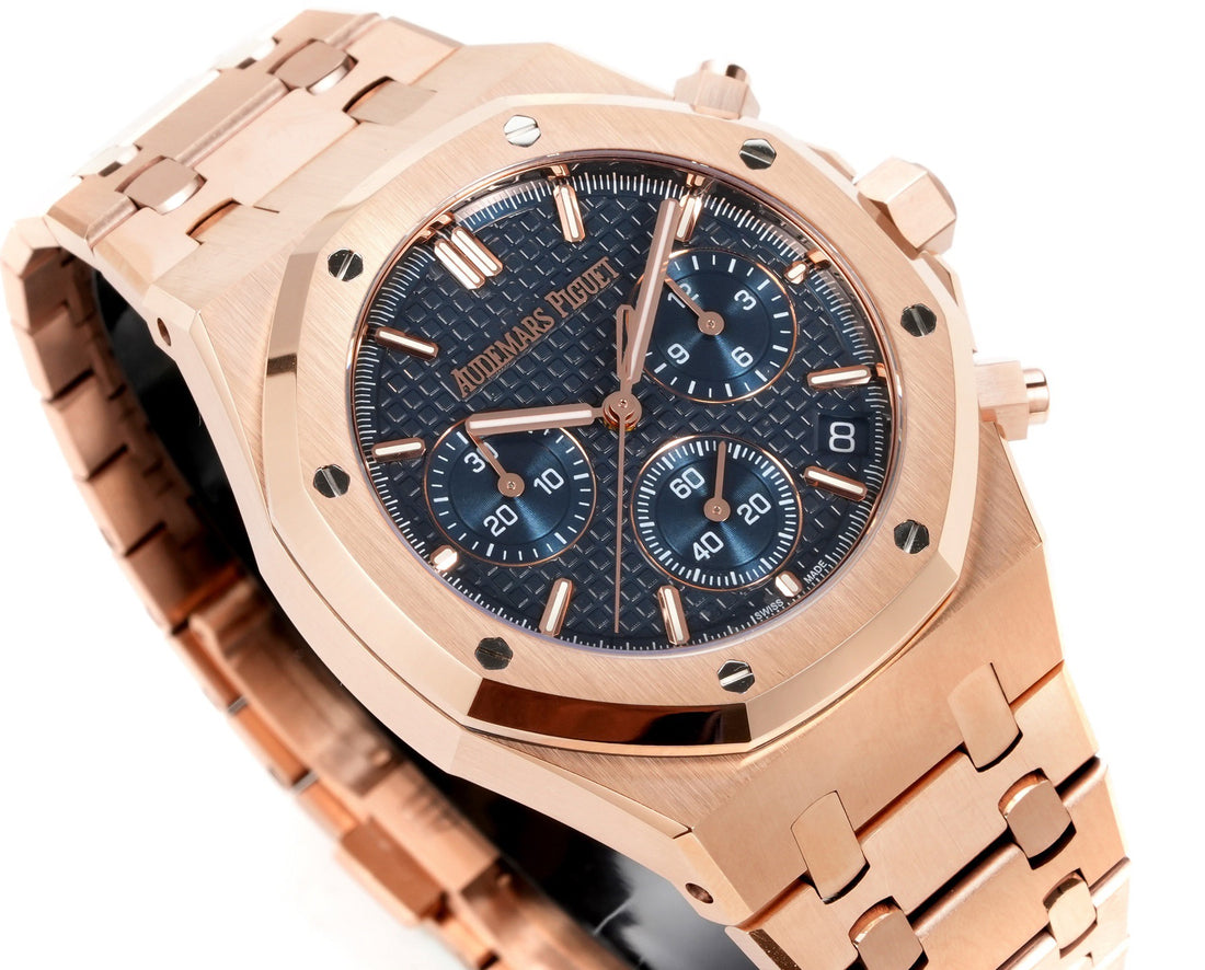 Octagonal Bezel Watch, 18K, Rose Gold Tone, 41 mm