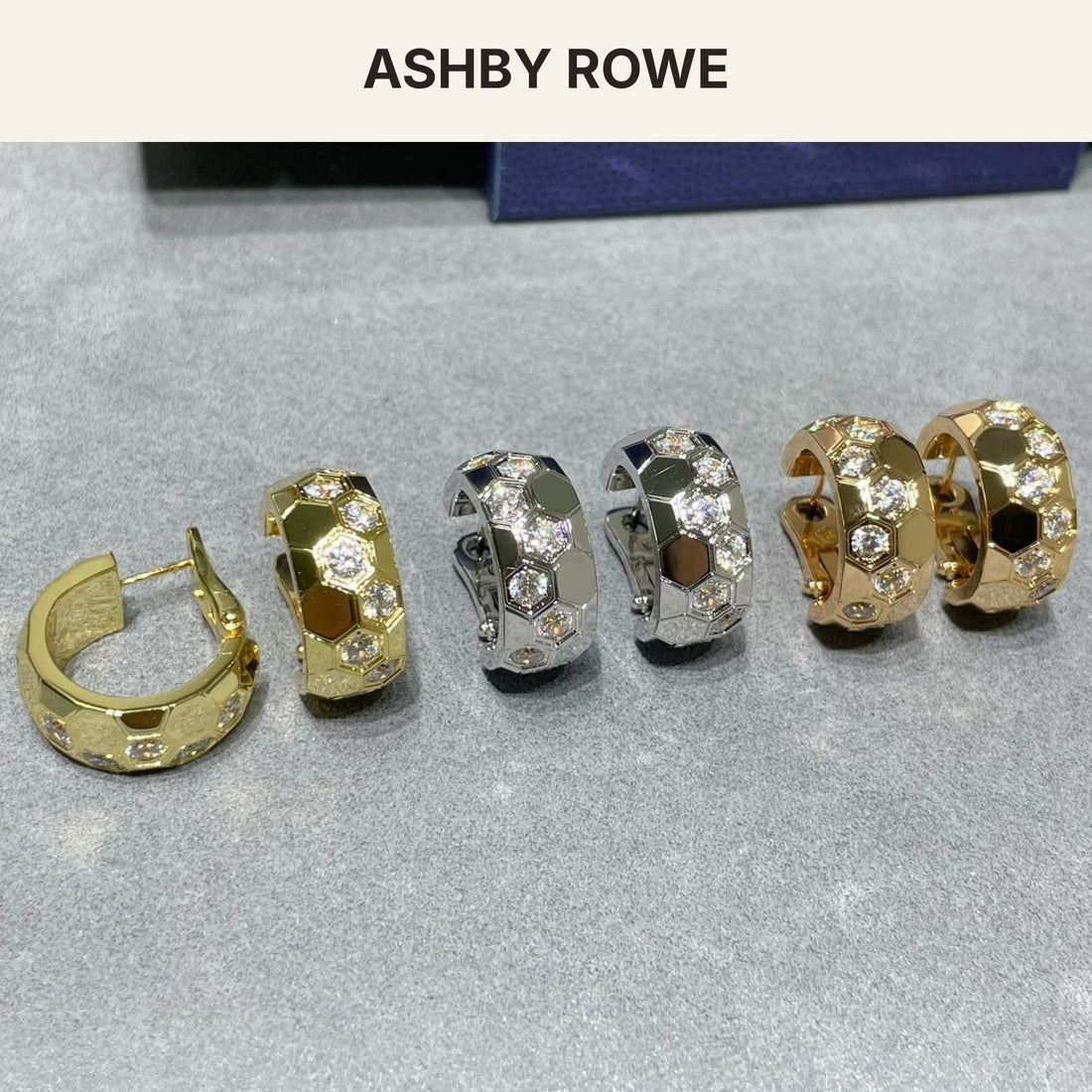Bee Motif Pavé Hoop Earrings