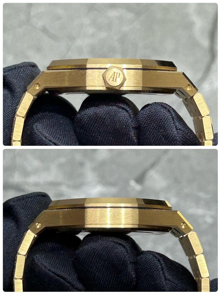 Octagonal Bezel Watch, 18K, Yellow Gold Tone, 37-39 mm