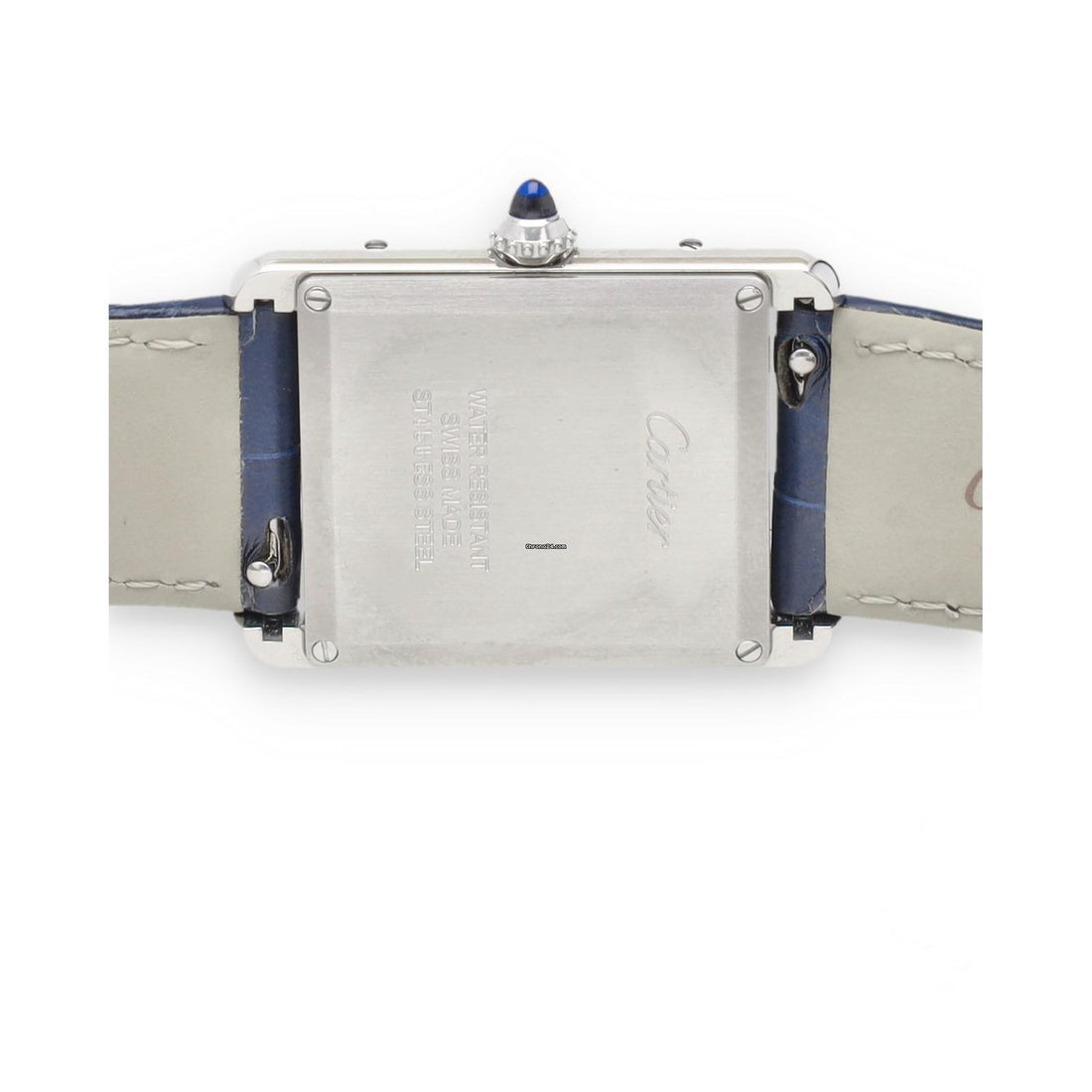 Rectangular Case Watch, White Gold Tone, White, Large Model
