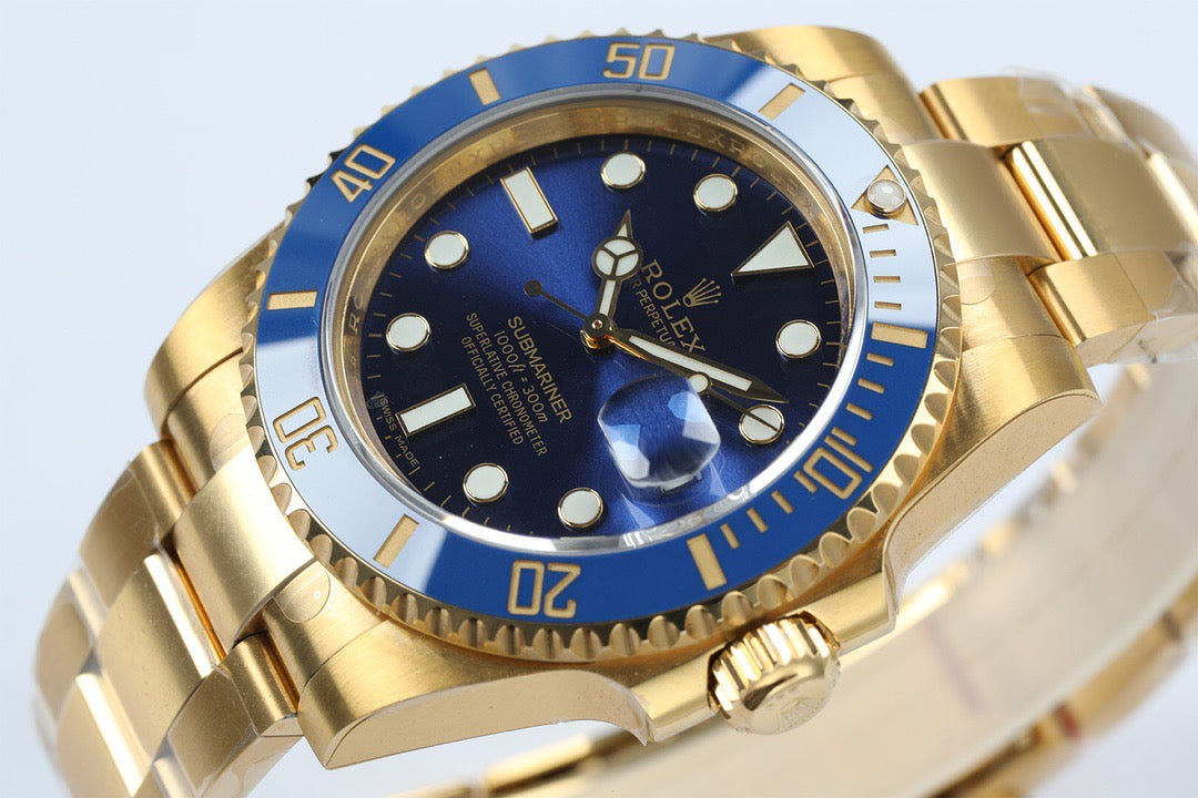 Dive-Style Watch, Yellow Gold Tone, 41 mm