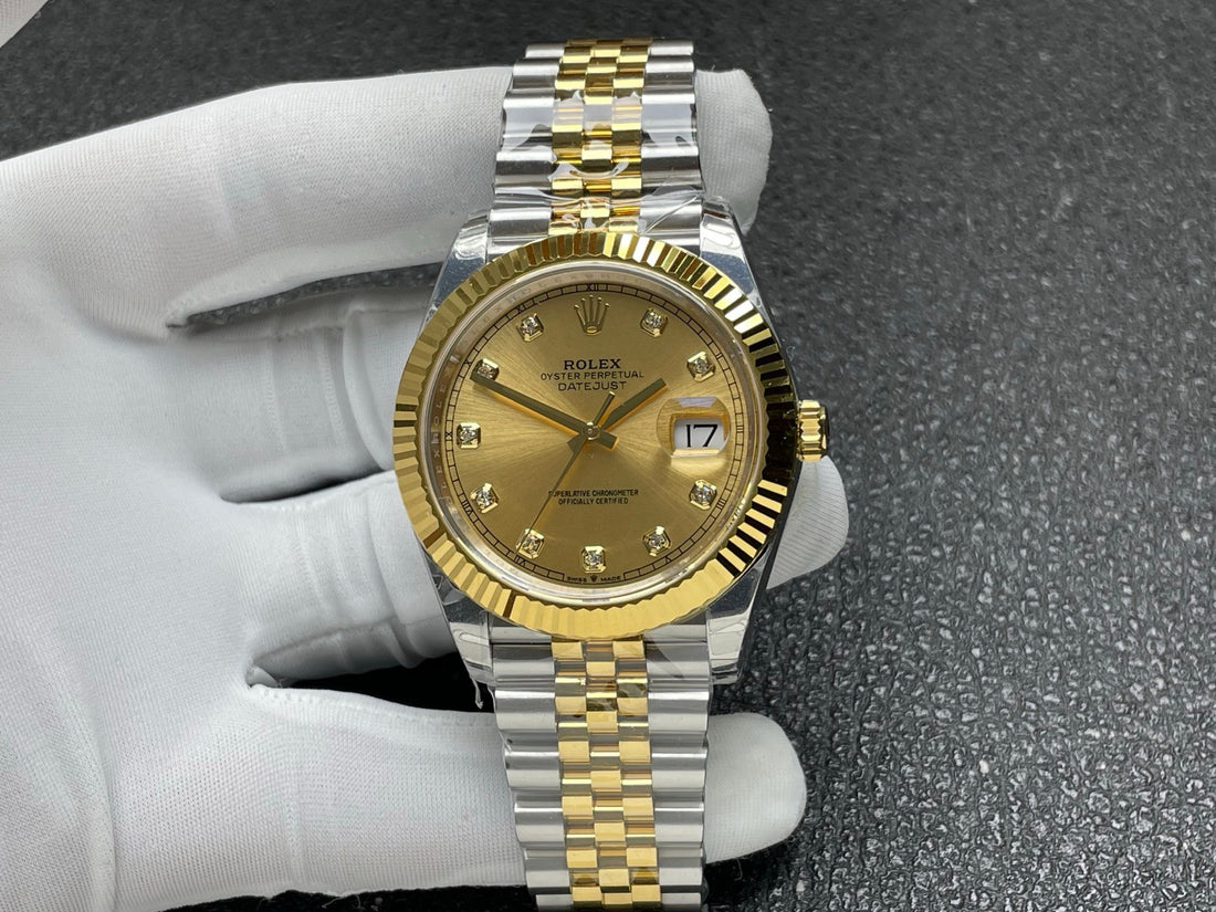 Classic Date Watch, Yellow Gold Tone, Steel, 36 mm