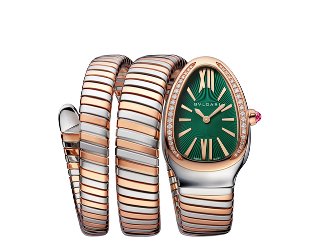 Coiled Band Watch, Rose Gold Tone, Stone-Set, 35 mm, Size M