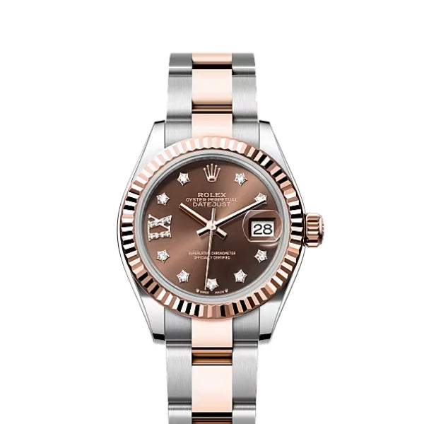Classic Date Watch, Rose Gold Tone, Steel, 28 mm