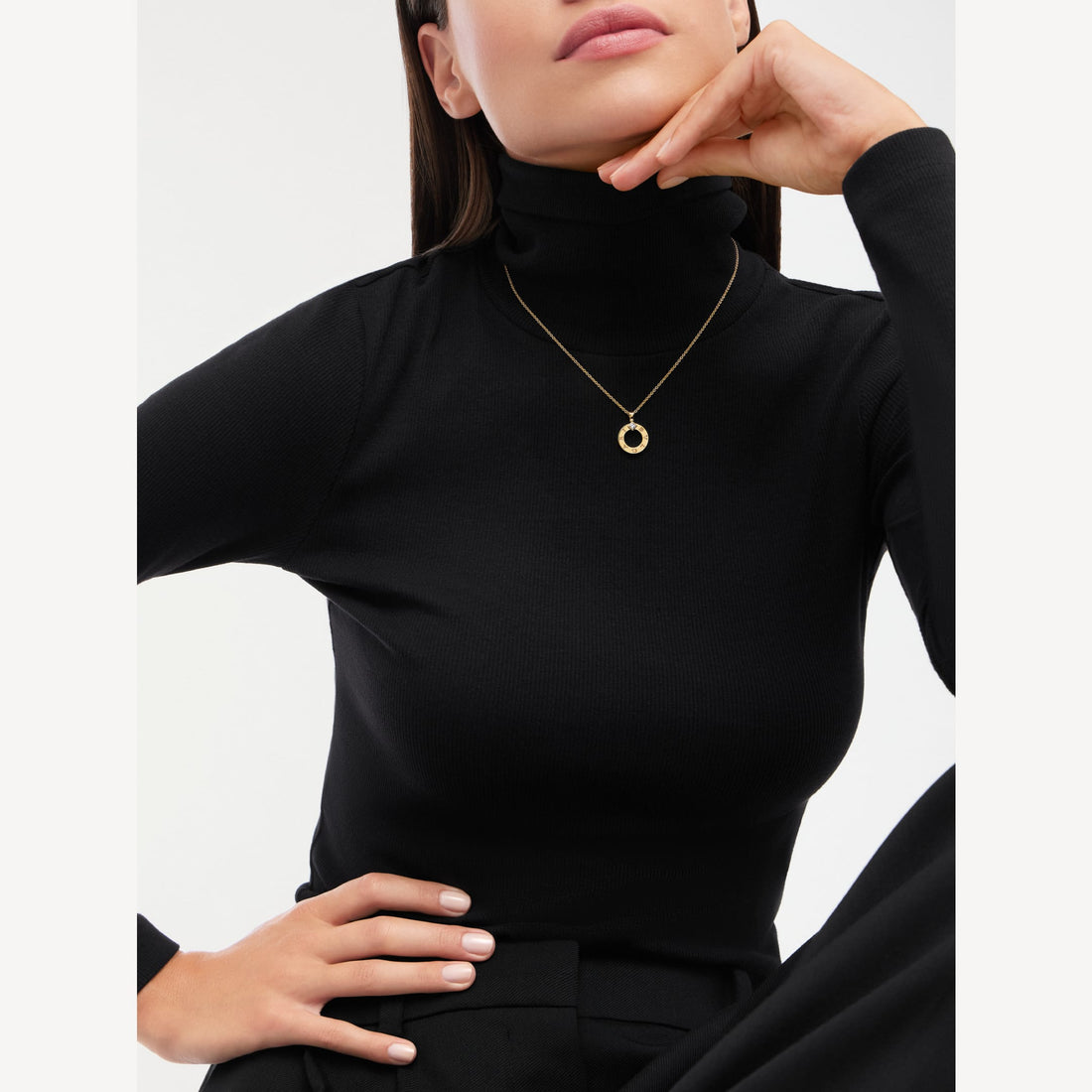 Chain Necklace, Yellow Gold Tone, Stone-Set