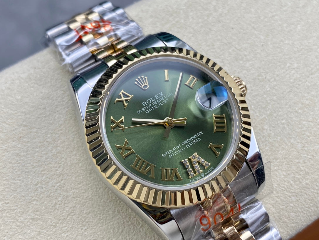 Classic Date Watch, Yellow Gold Tone, Steel, 31 mm
