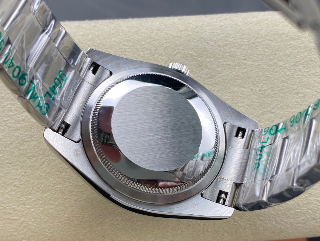 Classic Date Watch, White Gold Tone, Steel, White, 36 mm