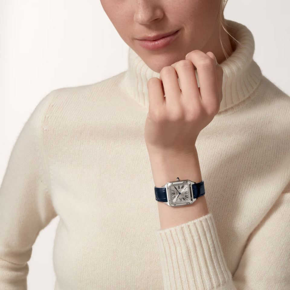 Slim Square Case Watch, Steel, Small Model