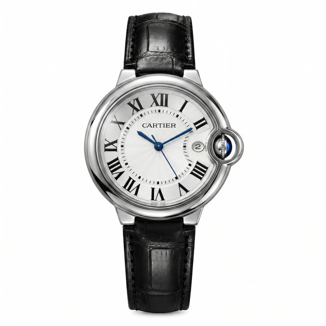 Round Domed Case Watch, Black