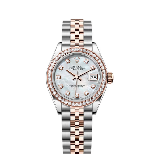 Classic Date Watch, Stone-Set, 28 mm