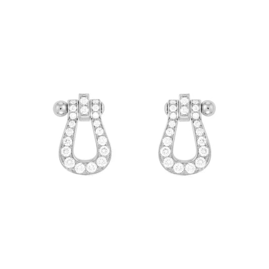Cable Pavé Stud Earrings, Mini