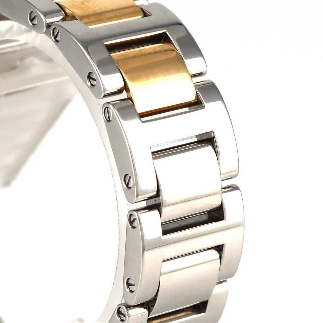 Round Domed Case Watch, Yellow Gold Tone, Steel, Small Model