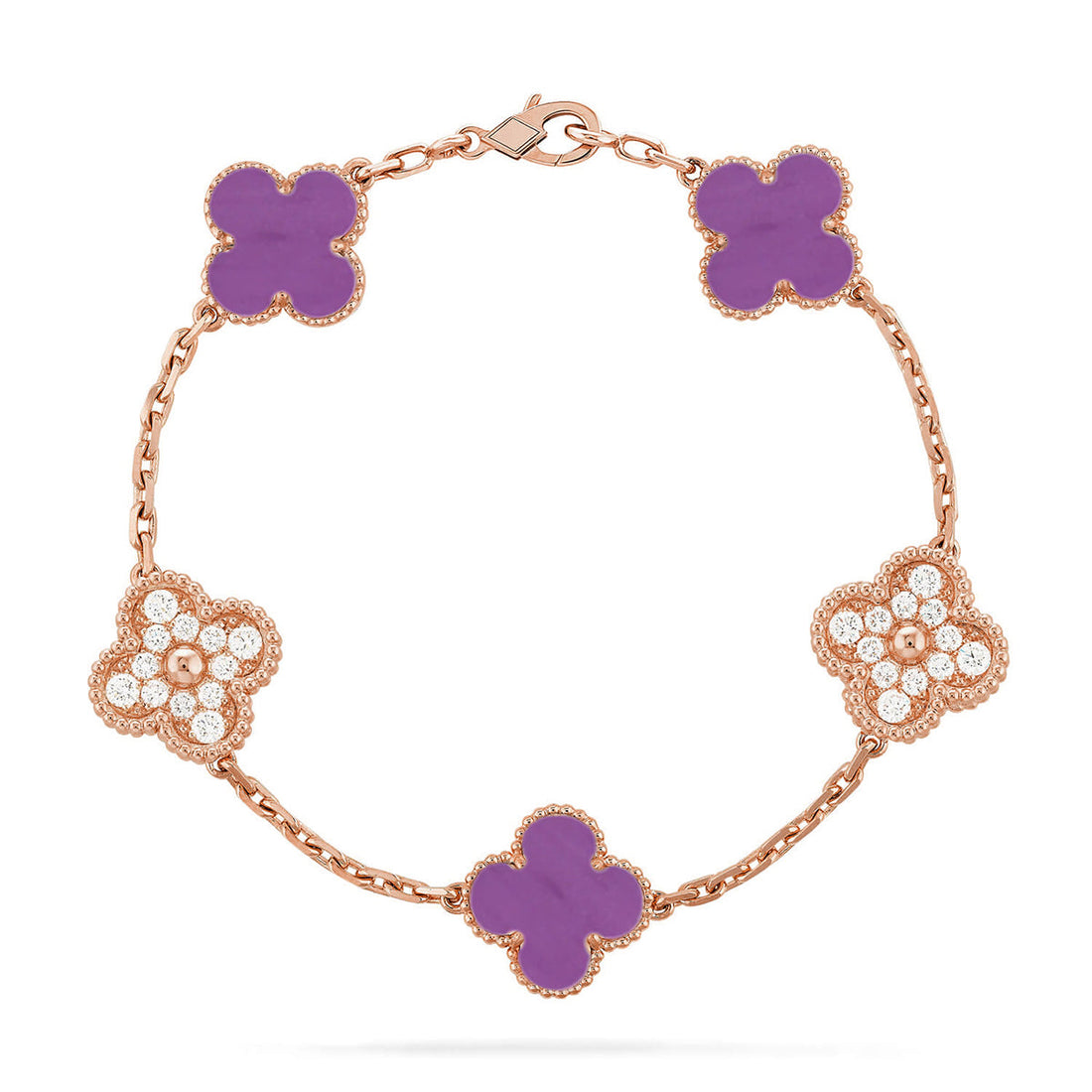 Quatrefoil 5 Motifs Bracelet, Violet