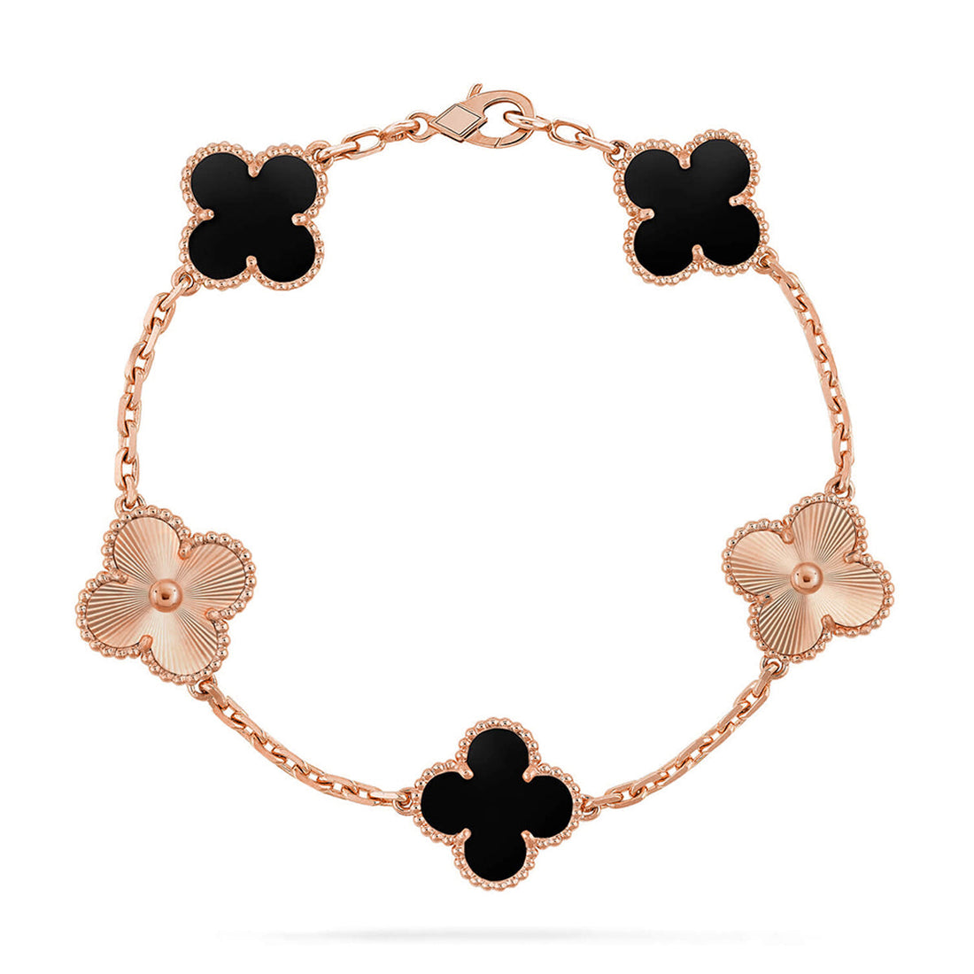 Quatrefoil 5 Motifs Bracelet, Onyx