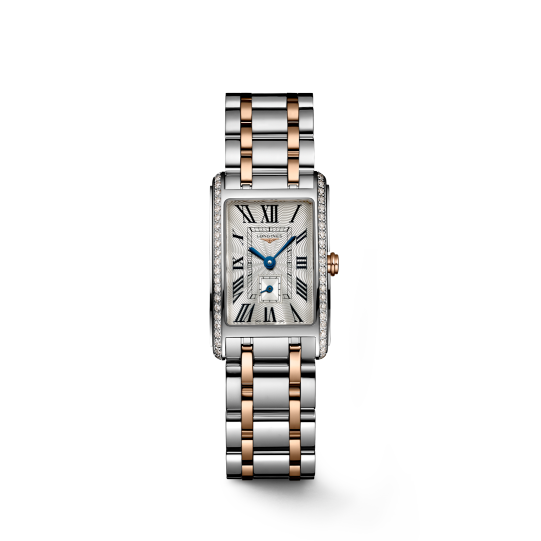 Rectangular Case Watch, 18K, Rose Gold Tone, Steel
