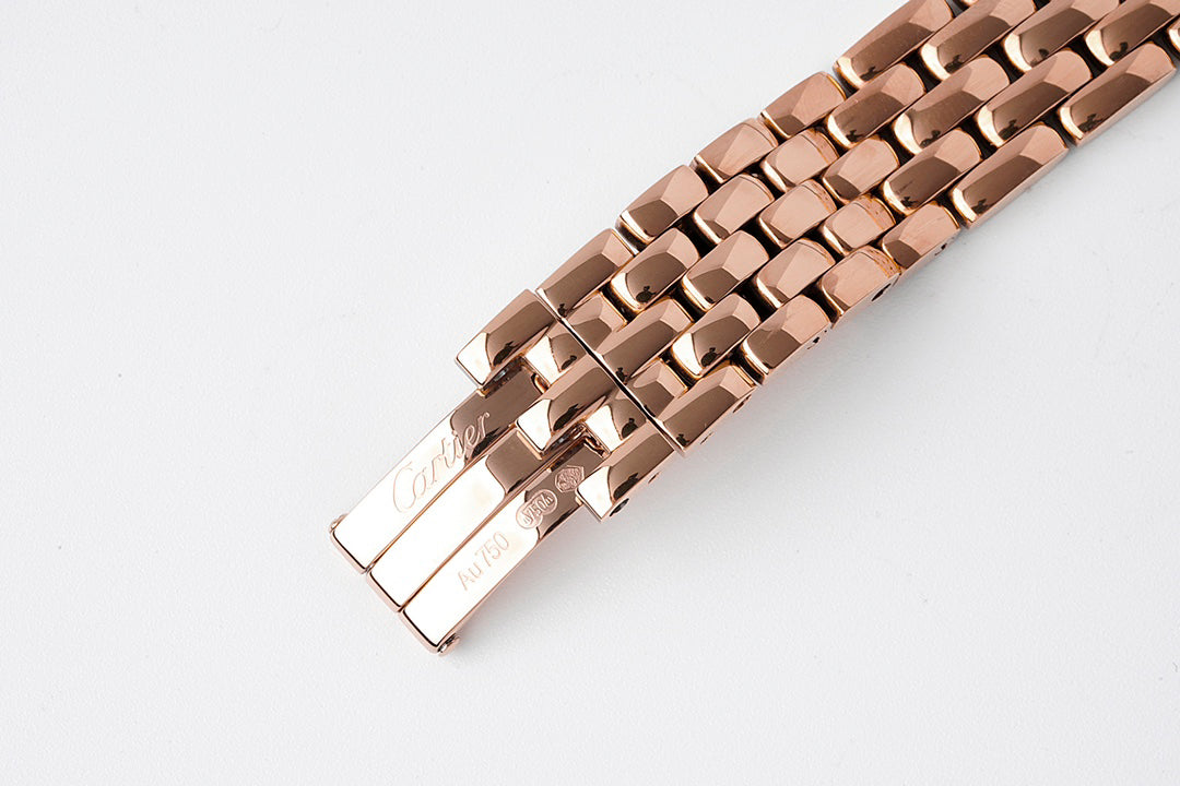 Square Link-Bracelet Watch, Rose Gold Tone, Stone-Set, Medium Model