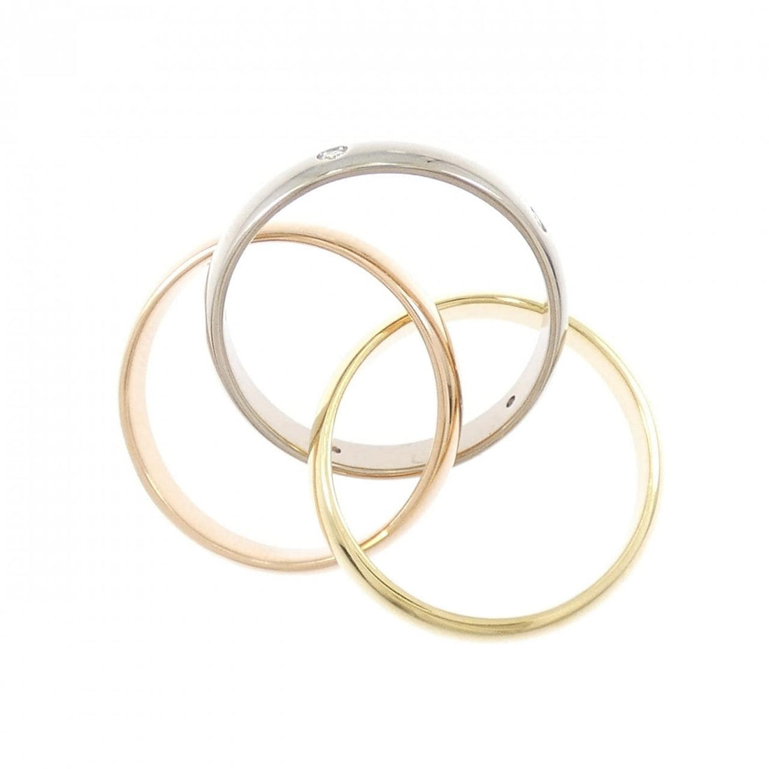 Three-Band Rolling Ring, Stone-Set, Classic Model, Rose Gold Tone
