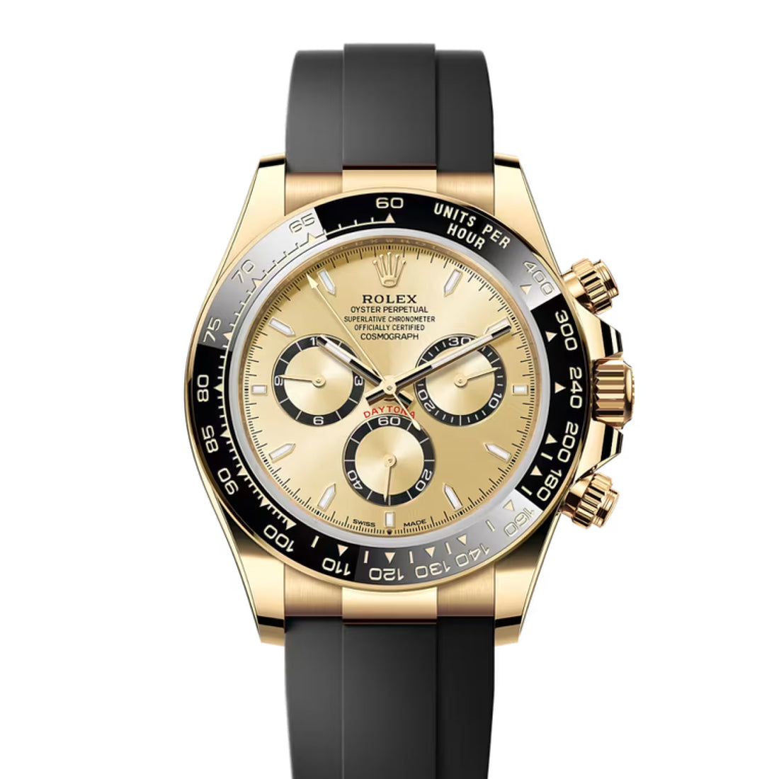 Chronograph Racing Watch, Yellow Gold Tone, 40 mm