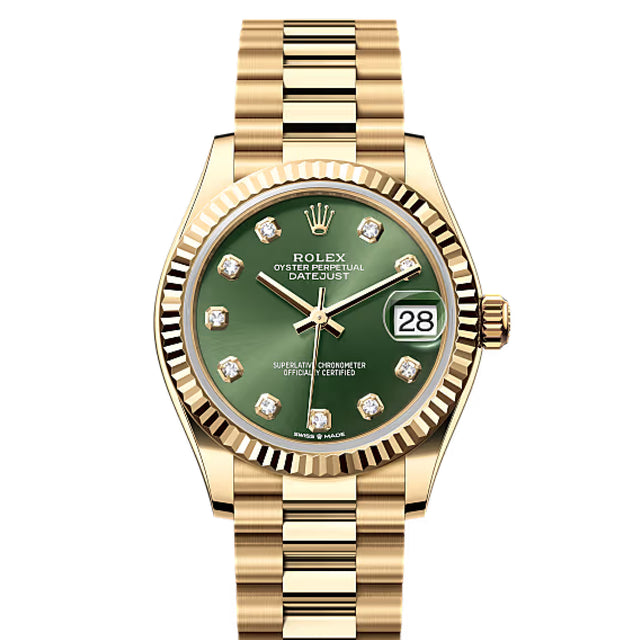 Classic Date Watch, Yellow Gold Tone, Steel, 31 mm