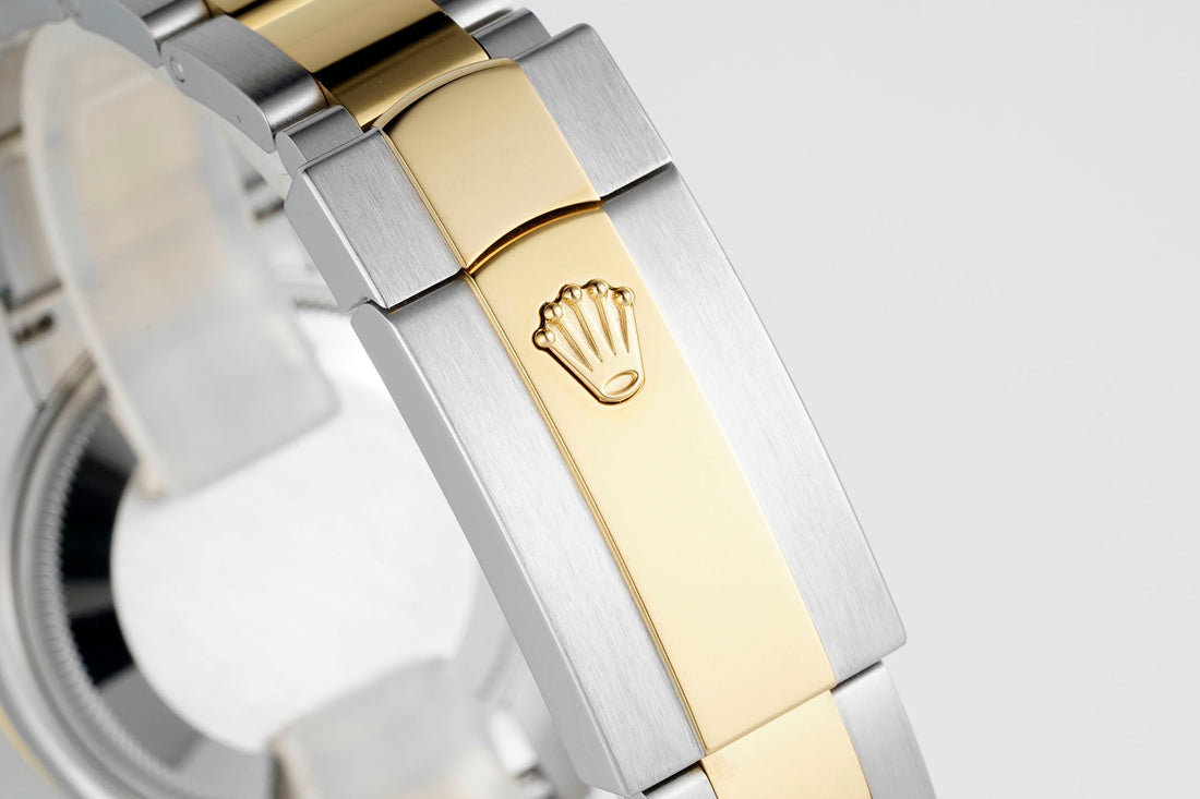 Classic Date Watch, Yellow Gold Tone, Steel, Stone-Set, 31 mm