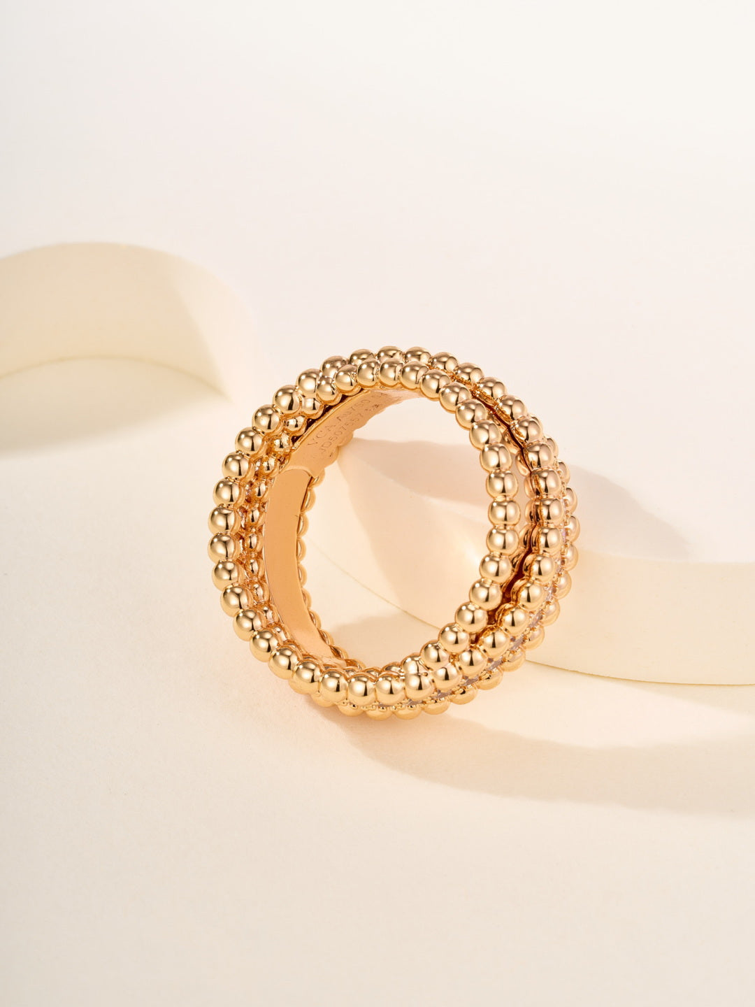 Beaded Band Ring, Stone-Set, Rose Gold Tone