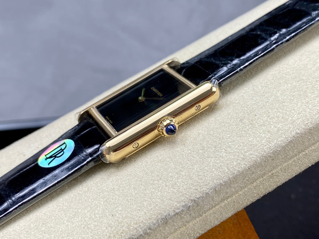 Rectangular Case Watch, Yellow Gold Tone, Medium Model