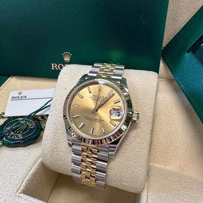 Classic Date Watch, Yellow Gold Tone, Steel, 28-36 mm