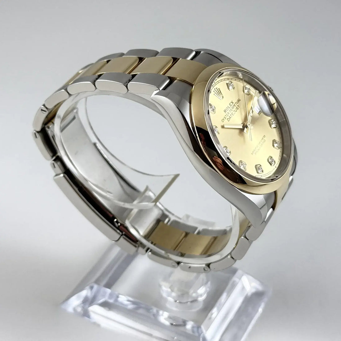 Classic Date Watch, Yellow Gold Tone, Steel, 36 mm