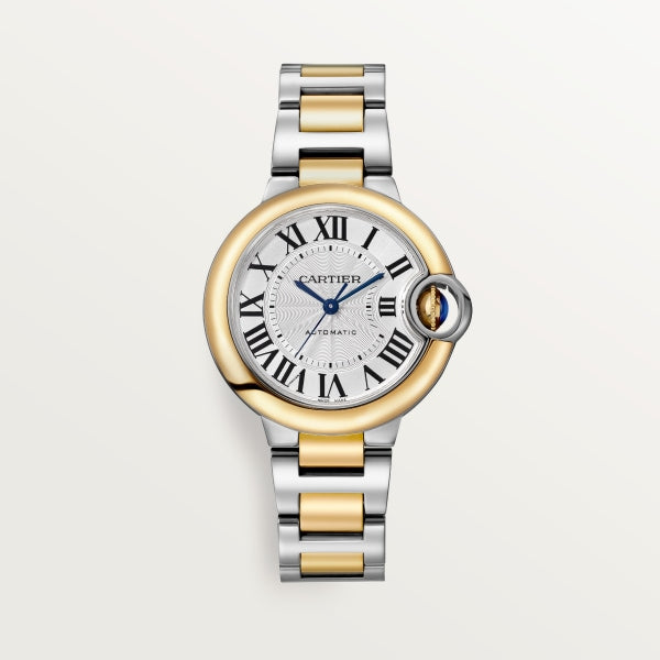 Round Domed Case Watch, Yellow Gold Tone, Steel