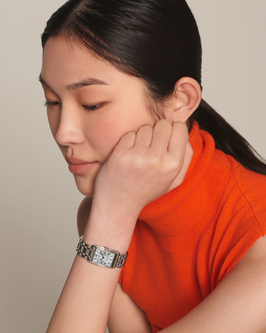 Rectangular Case Watch, Steel