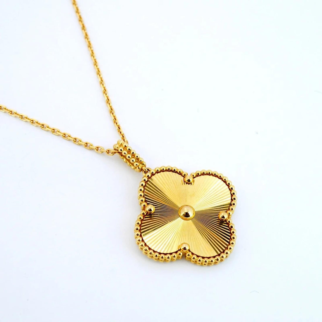 Quatrefoil Long Necklace, 1 Motifs, Yellow Gold Tone