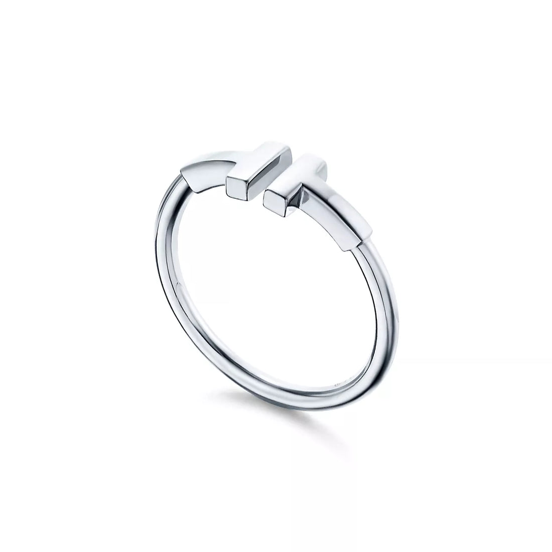 Wire Band Ring, White Gold Tone