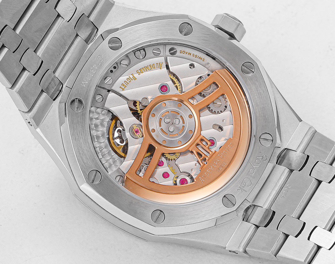 Octagonal Bezel Watch, White Gold Tone, White, 41 mm