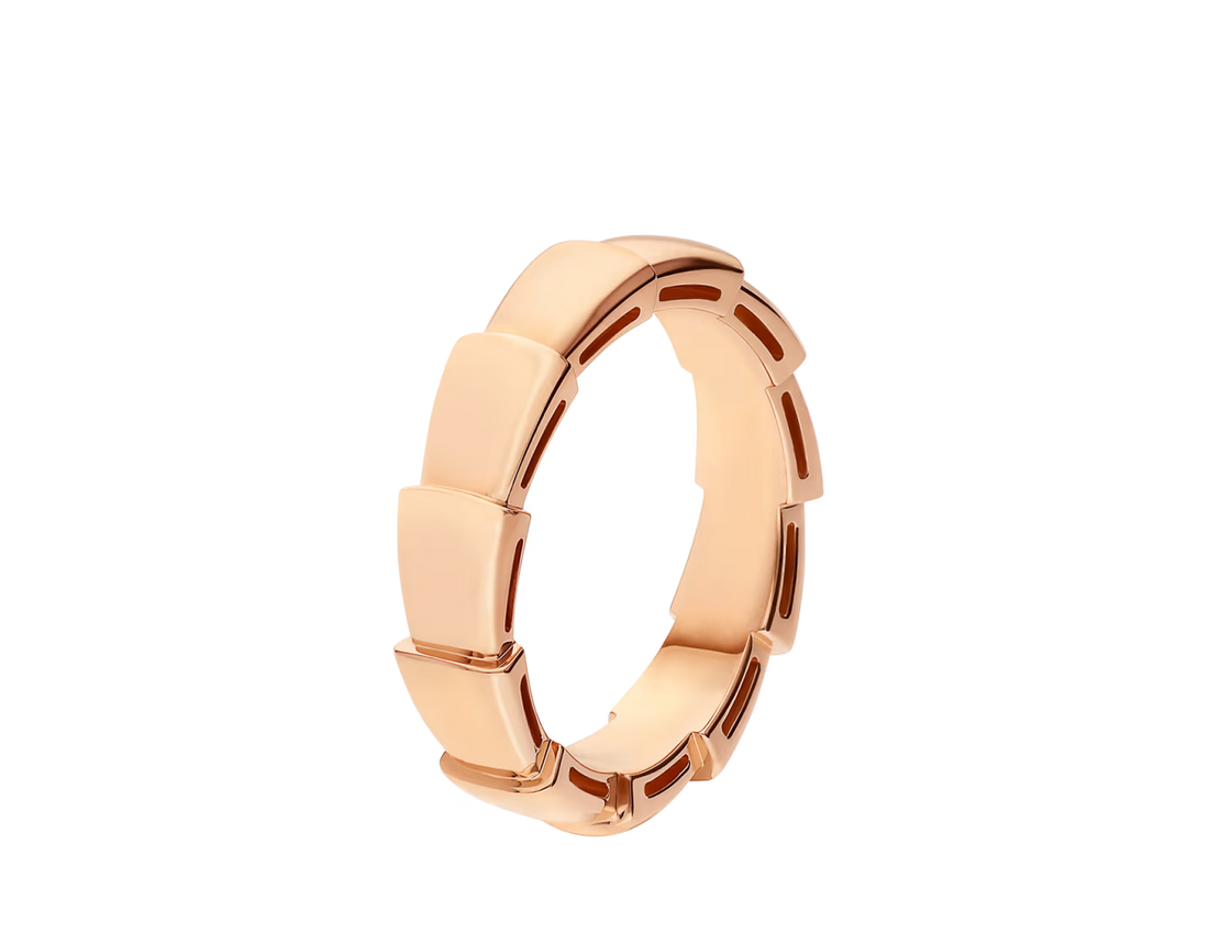 Snake-Scale Ring, Rose Gold Tone