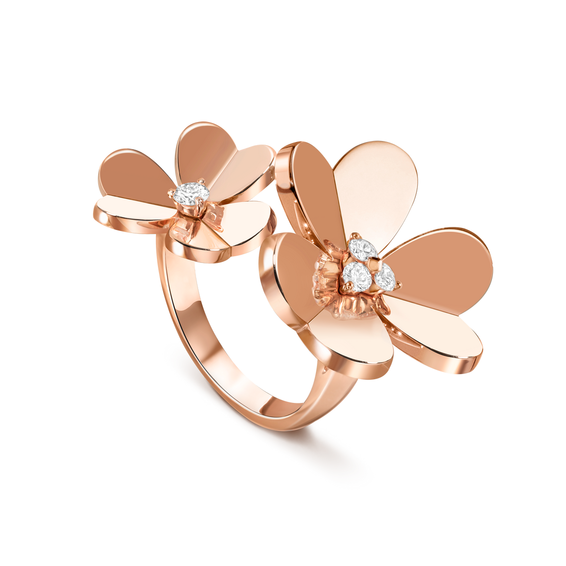 Petal Ring, Rose Gold Tone, Stone-Set