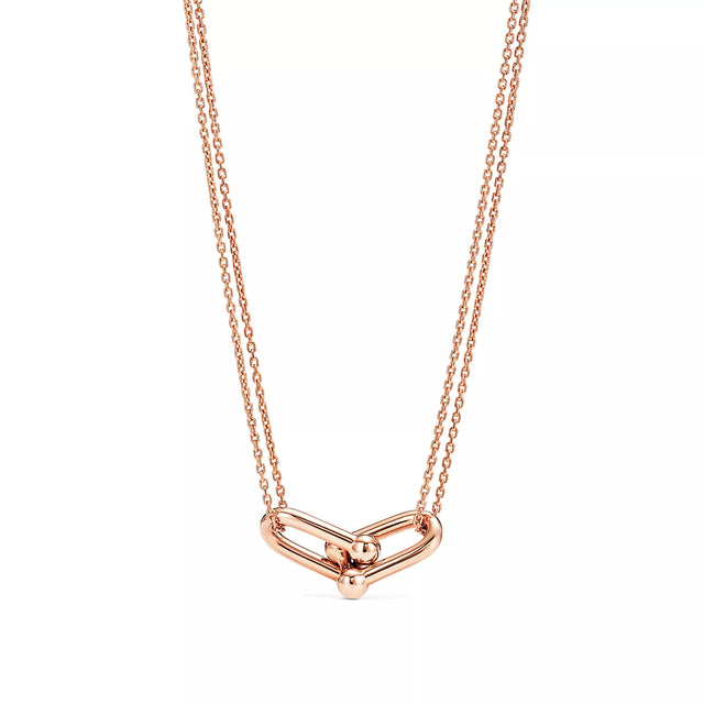 Link Pendant Necklace, Rose Gold Tone