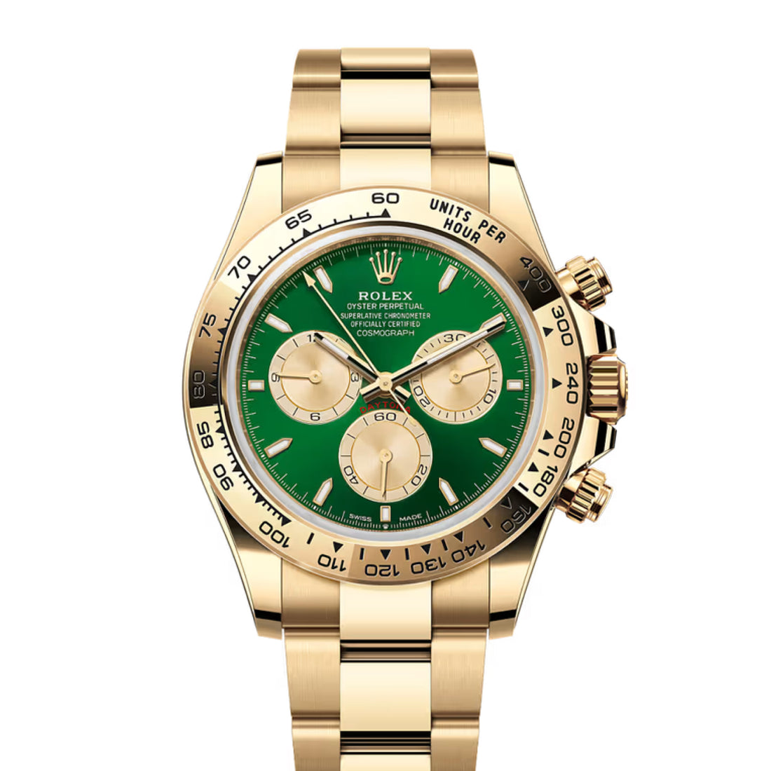 Chronograph Racing Watch, Yellow Gold Tone, 40 mm