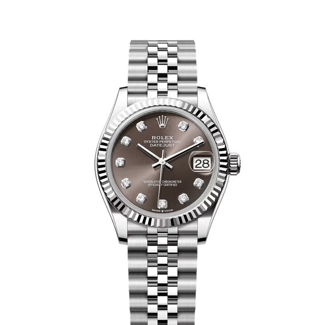 Classic Date Watch, White Gold Tone, Steel, White, 31 mm
