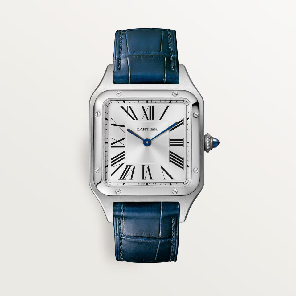 Slim Square Case Watch, Steel, Large Model