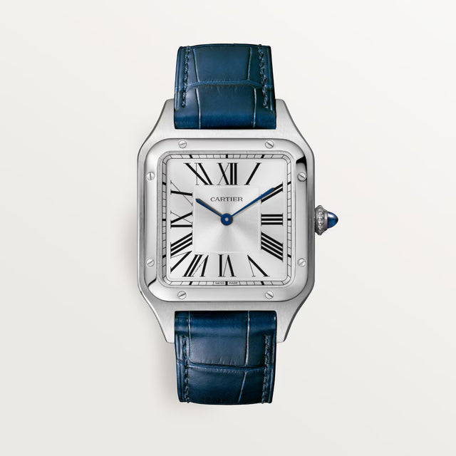 Slim Square Case Watch, Steel, Large Model